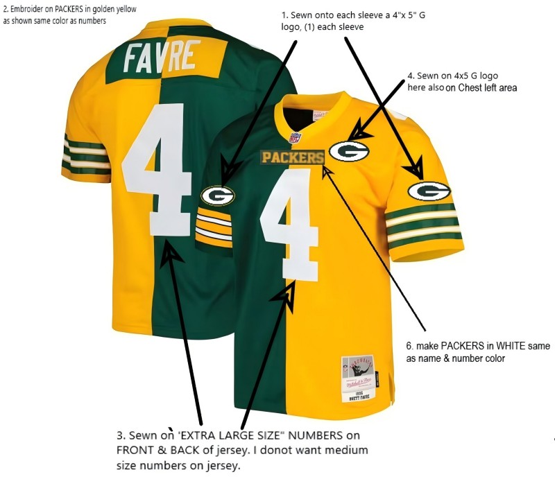 Men's Green Bay Packers Customized  Name Number Green Gold Mitchell & Ness 1996 Split Stitched Jersey