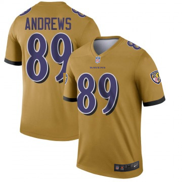 Men's Baltimore Ravens #89 Mark Andrews Gold Inverted Vapor Limited NFL Jersey