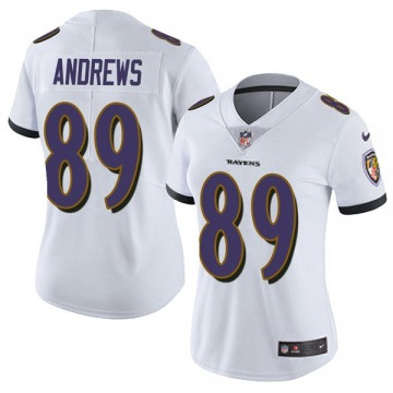 Women's Baltimore Ravens #89 Mark Andrews White Vapor Untouchable Limited NFL Jersey