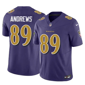 Youth Baltimore Ravens #89 Mark Andrews Color Rush Purple 2024 F.U.S.E Vapor Limited Jersey