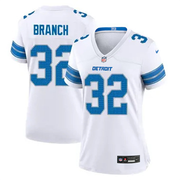 Women's Detroit Lions #32 Brian Branch Team Game White Nike Stitched NFL Jersey