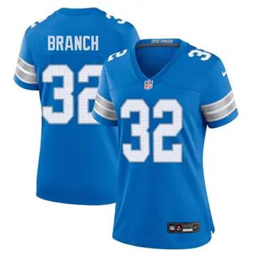 Women's Detroit Lions #32 Brian Branch Team Game Blue Nike Stitched NFL Jersey