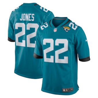 Men's Jacksonville Jaguars #22 Jarrian Jones Teal Team Game Nike Jerseys