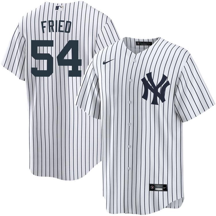 Men's New York Yankees #54 Max Fried Home White Stitched Cool Base Nike Jersey