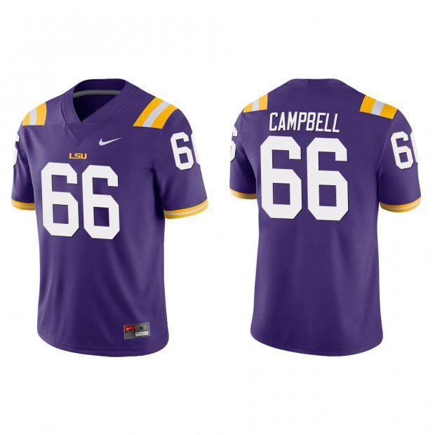 Men's Nike Will Campbell Jersey Purple #66 LSU Tigers College Game Football Sitched