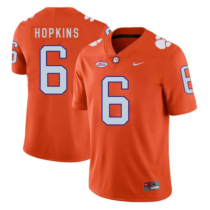 Men's Nike Clemson Tigers #6 DeAndre Hopkins Jersey Orange College Football Stitched