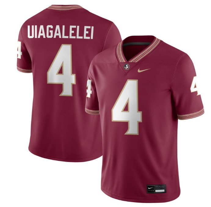 Men's Nike Florida State Seminoles #4 DJ Uiagalelei Jersey Garnet Game College Football