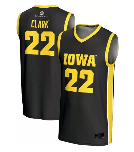 Men's Prosphere Iowa Hawkeyes #22 Caitlin Clark Jersey Black Full Sublimated Replica Basketball