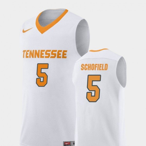 Men's Nike Tennessee Volunteers #5 Admiral Schofield Jersey White College Basketball