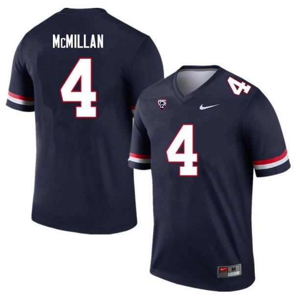 Men's Nike Tetairoa McMillan Jersey Navy #4 Arizona Wildcats College Football Stitched