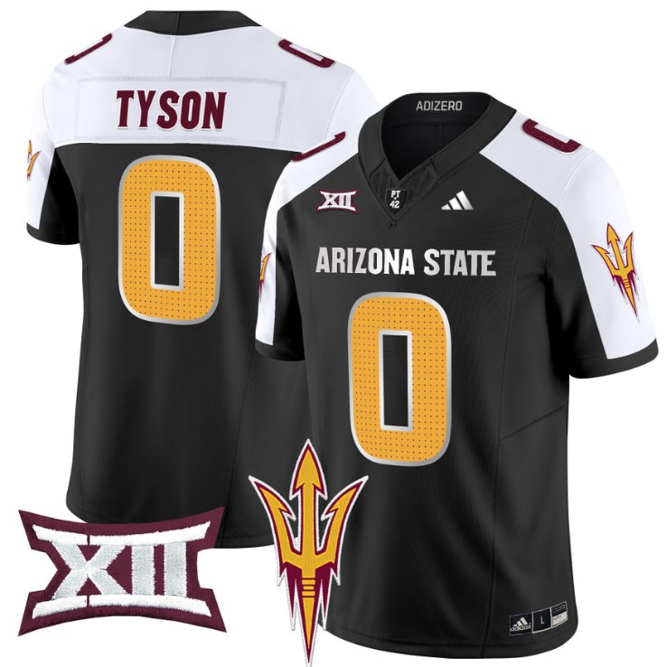 Men's Adidas Jordyn Tyson Jersey #0 Arizona State Sun Devils 2024 Vapor Limited Black Alternate