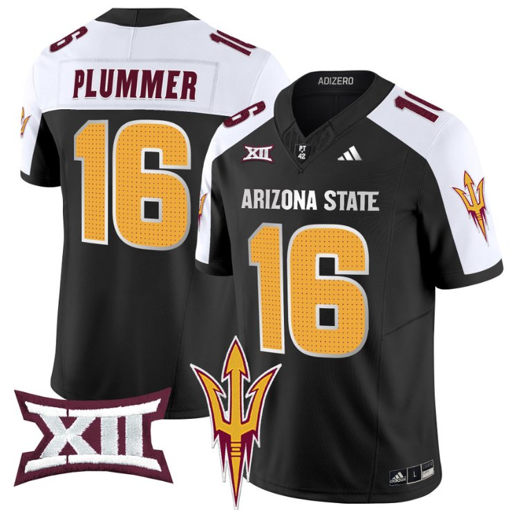 Men's Adidas Jake Plummer Jersey #16 Arizona State Sun Devils 2024 Vapor Limited Black Alternate