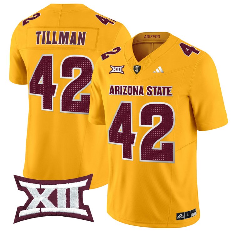 Men's Adidas Pat Tillman Jersey #42 Arizona State Sun Devils 2024 Vapor Limited Gold