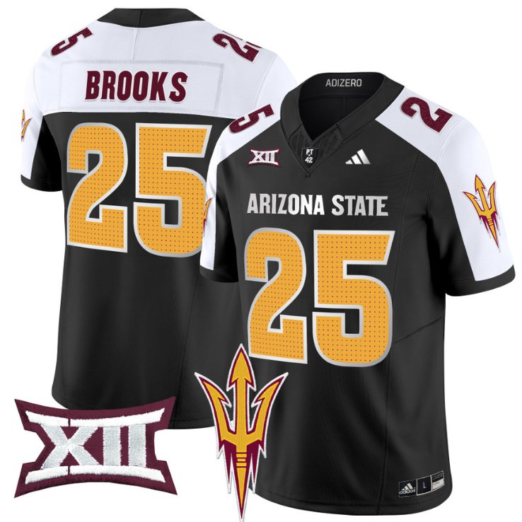 Men's Adidas DeCarlos Brooks Jersey #25 Arizona State Sun Devils 2024 Vapor Limited Black Alternate