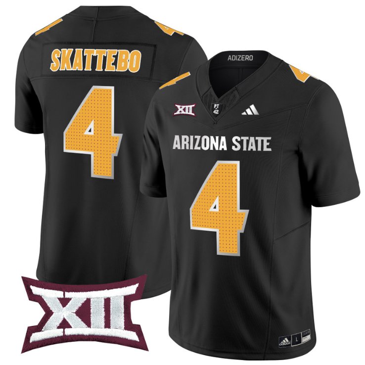 Men's Adidas Cam Skattebo Jersey #4 Arizona State Sun Devils 2024 Vapor Limited Black