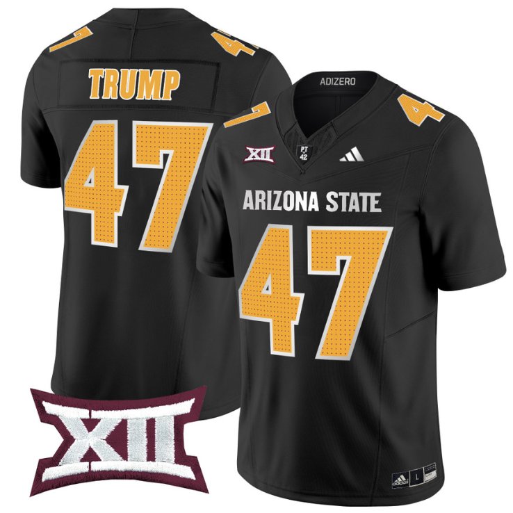 Men's Adidas Donald Trump Jersey #47 Arizona State Sun Devils 2024 Vapor Limited Black