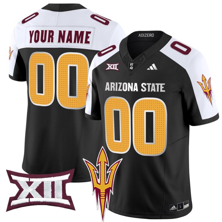 Men's Adidas Custom Arizona State Sun Devils Jersey Name, Number 2024 Vapor Limited Black Alternate