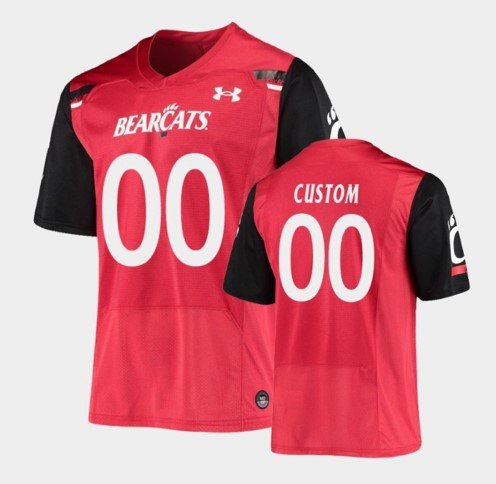 Men's Custom Cincinnati Bearcats Jersey Name, Number NCAA College Football Red Under Armour Replica