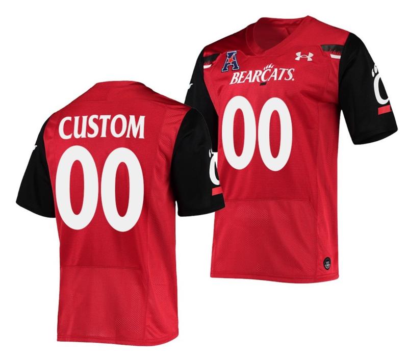 Men's Custom Cincinnati Bearcats Jersey Name and Number NCAA College Football Red The American Patch