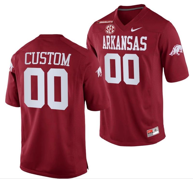 Men's Nike Custom Arkansas Razorbacks Jersey Name, Number NCAA Football 2022 Liberty Bowl Equality Cardinal