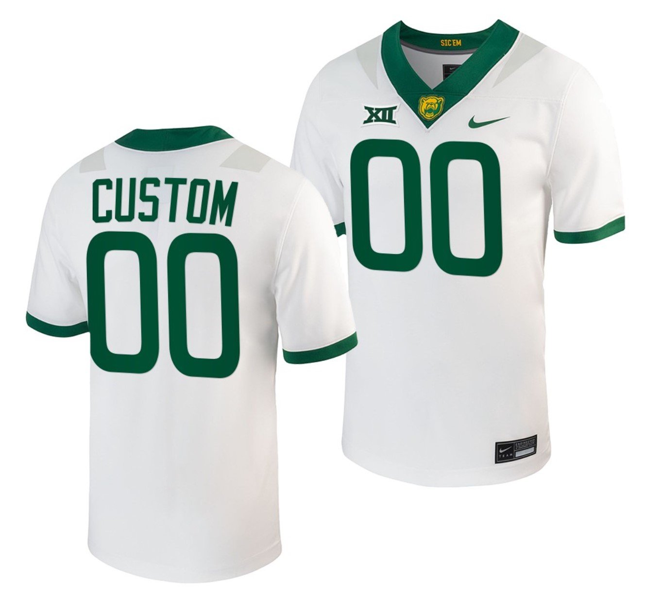 Men's Nike Custom Baylor Bears Jersey Name and Number NCAA College Football Untouchable White