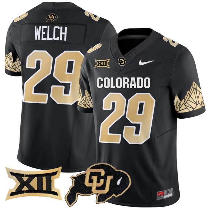 Men's Nike Micah Welch Jersey #29 Colorado Buffaloes Vapor Limited Football Black