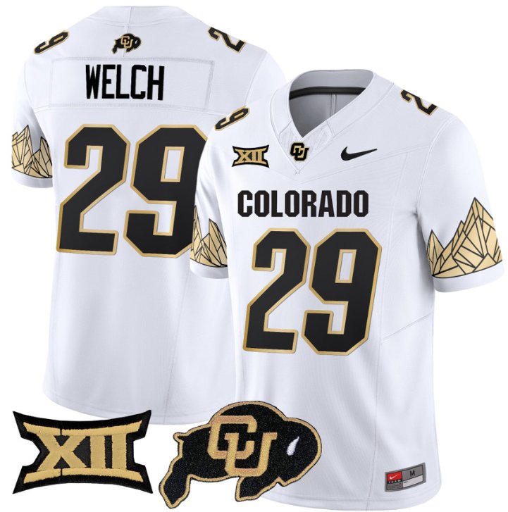 Men's Nike Micah Welch Jersey #29 Colorado Buffaloes Vapor Limited Football White