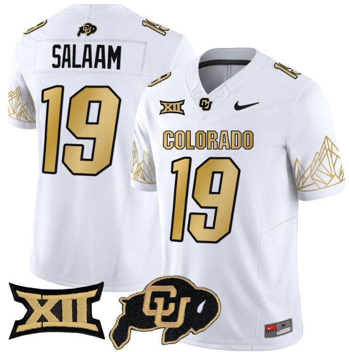 Men's Nike Rashaan Salaam Jersey #19 Colorado Buffaloes Vapor Limited Football White Limited