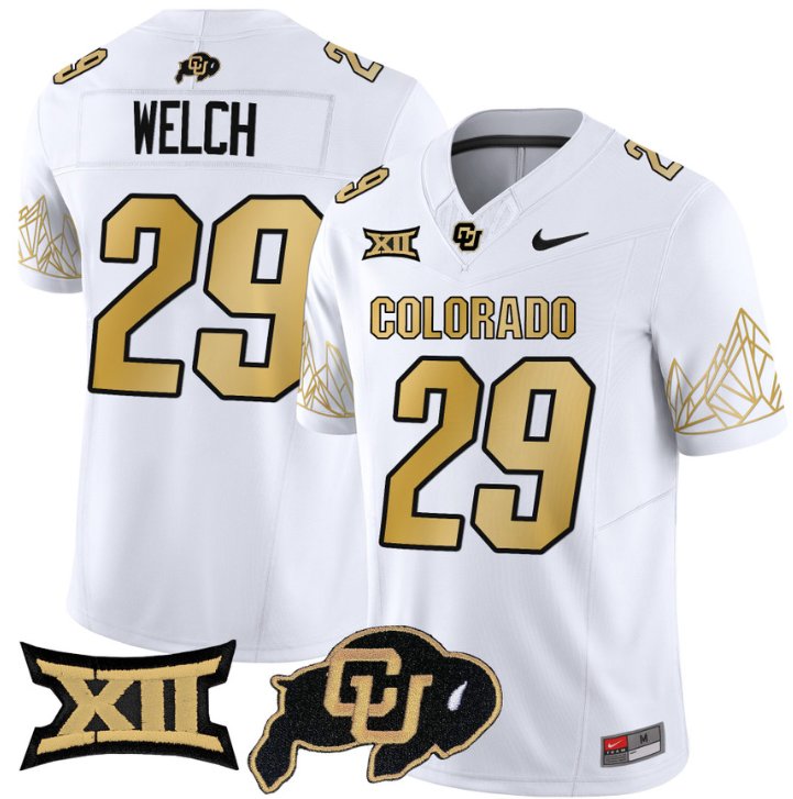 Men's Nike Micah Welch Jersey #29 Colorado Buffaloes Vapor Limited Football White Limited