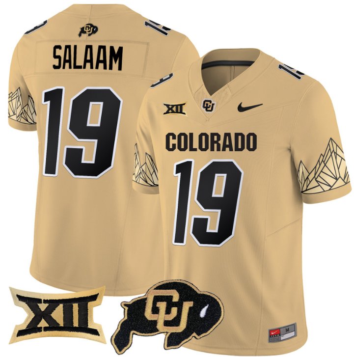 Men's Nike Rashaan Salaam Jersey #19 Colorado Buffaloes Vapor Limited Football Gold