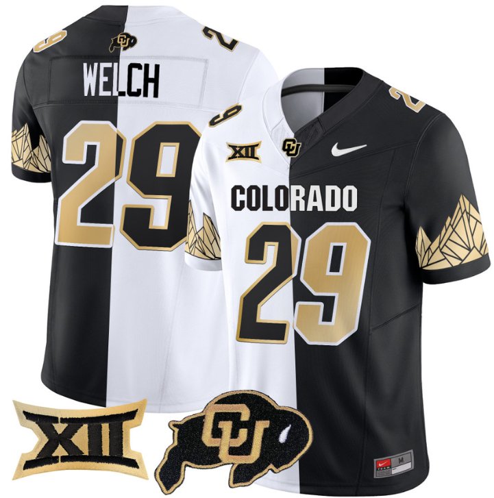 Men's Nike Micah Welch Jersey #29 Colorado Buffaloes Vapor Limited Football Stripeout