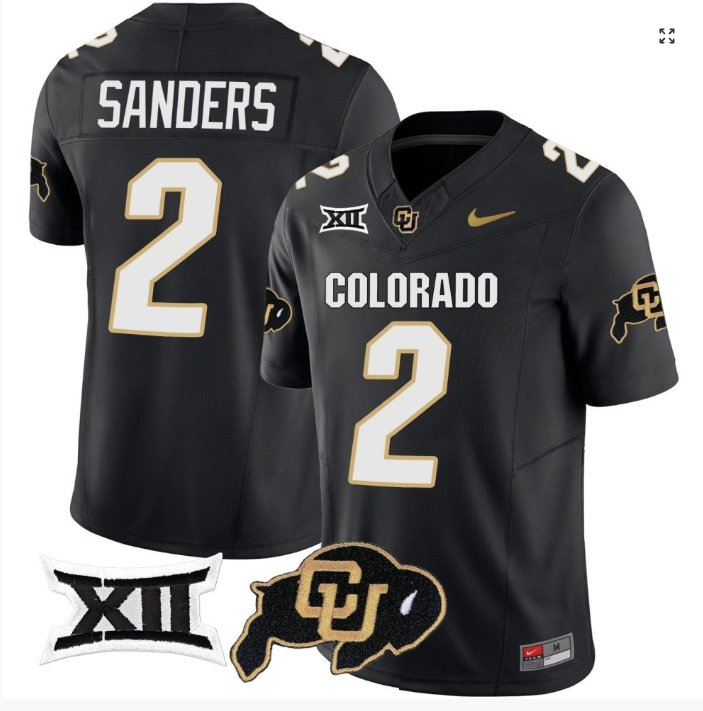 Men's Nike Shadeur Sanders Jersey #2 Colorado Buffaloes College Football Black Home Alternative