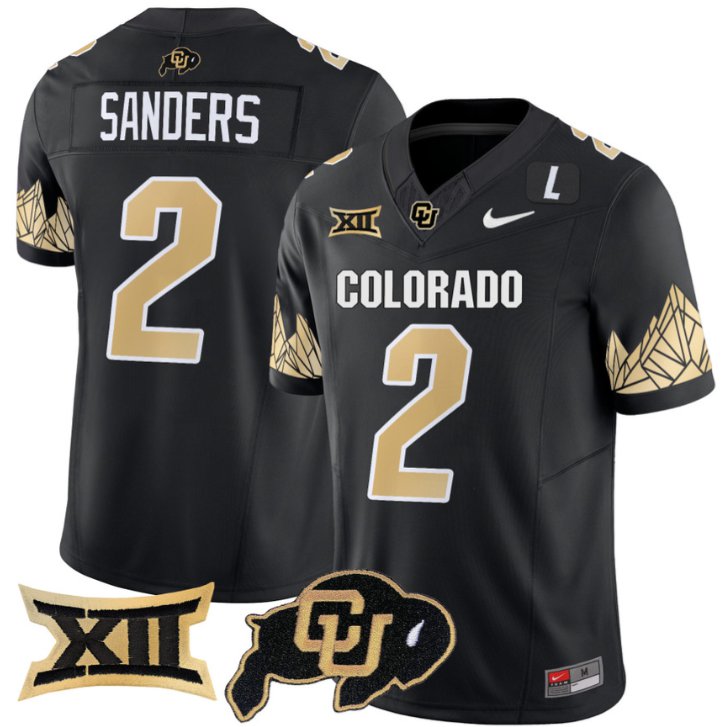 Men's Nike Shedeur Sanders Jersey #2 Colorado Buffaloes Vapor Limited Football Black