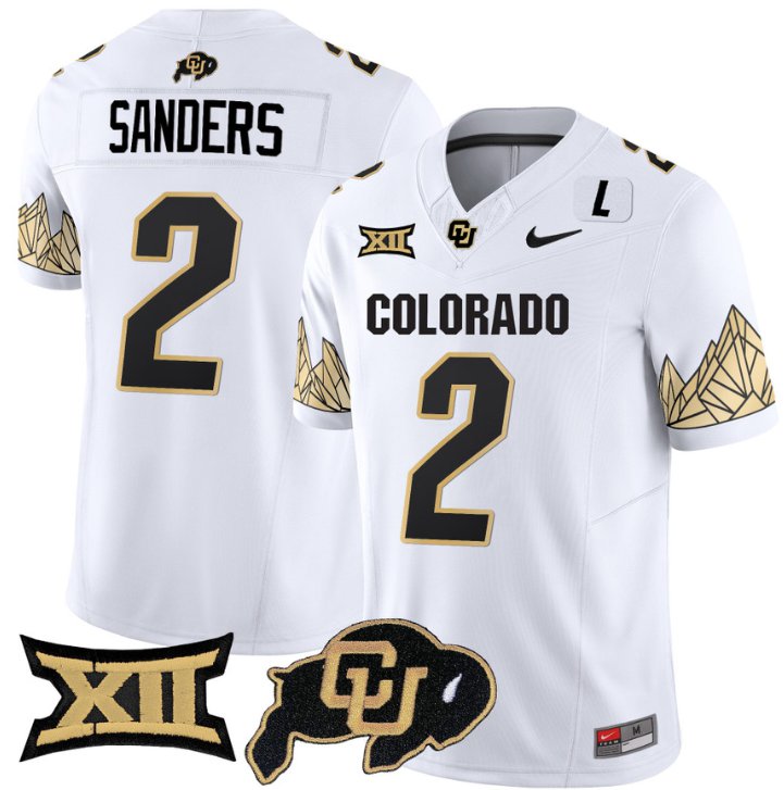 Men's Nike Shedeur Sanders Jersey #2 Colorado Buffaloes Vapor Limited Football White