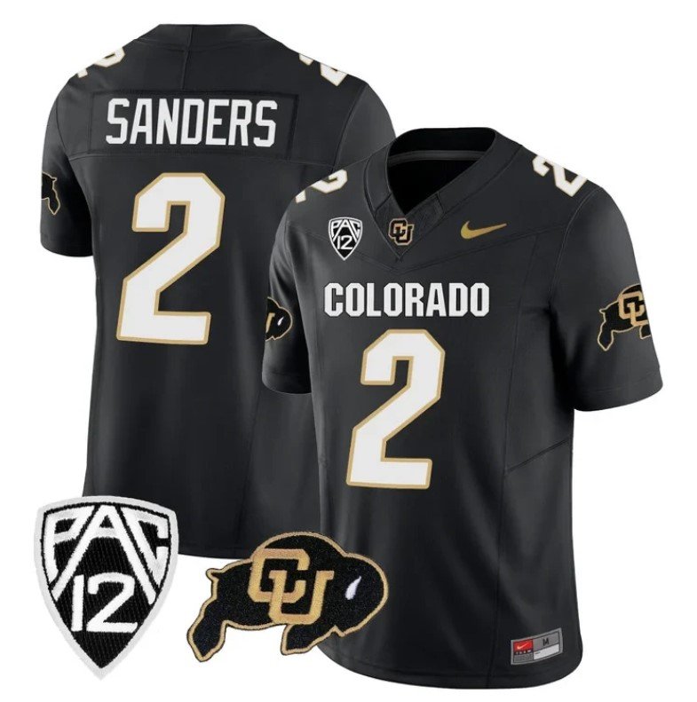 Men's Nike Colorado Buffaloes Shedeur Sanders Jersey #2 Vapor Limited College Football All Stitched Black