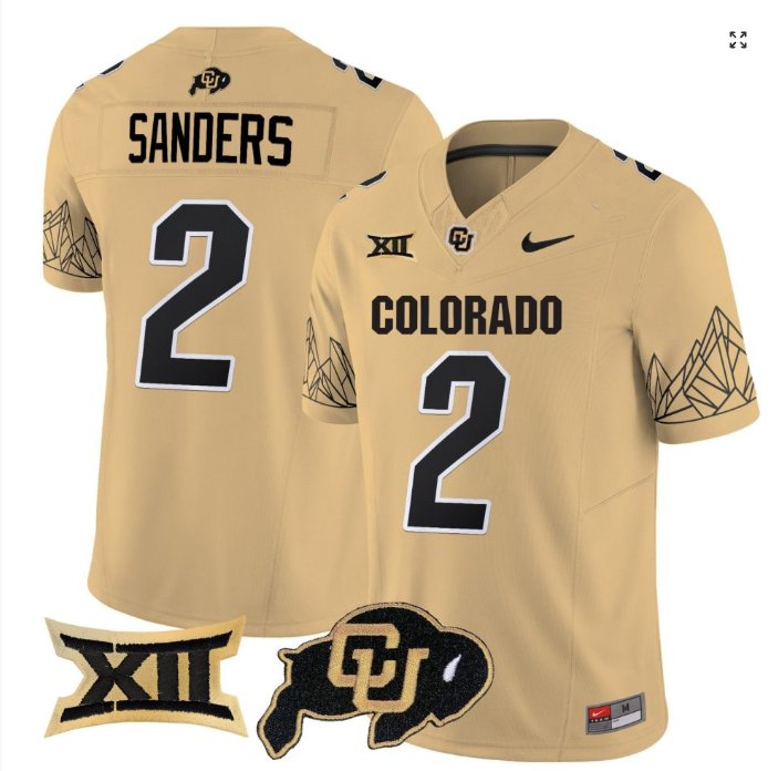 Men's Nike Shadeur Sanders Jersey #2 Colorado Buffaloes Football Brown Home