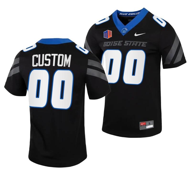 Men's Nike Custom Boise State Broncos Jersey Name and Number NCAA College Football Untouchable Black