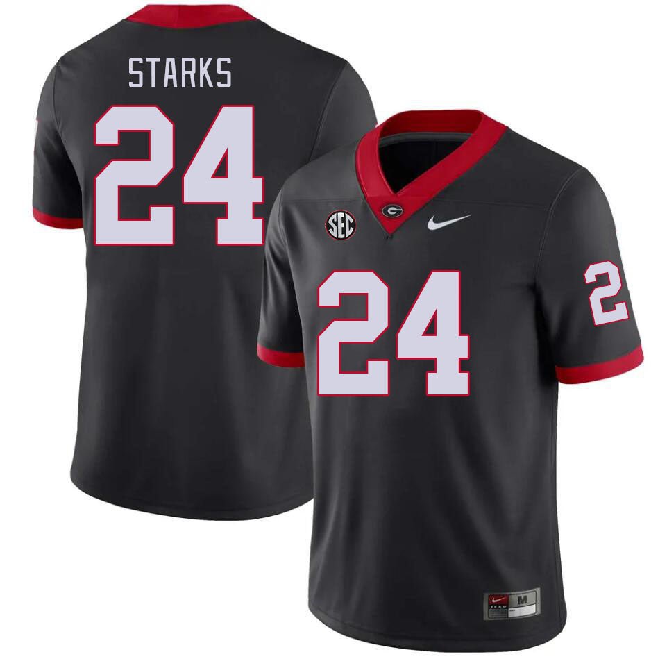 Men's Nike Georgia Bulldogs #24 Malaki Starks Jersey College Game New Black Football