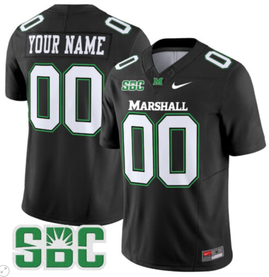 Men's Nike Custom Marshall Thundering Herd Jersey Name and Number Vapor Limited Football Black