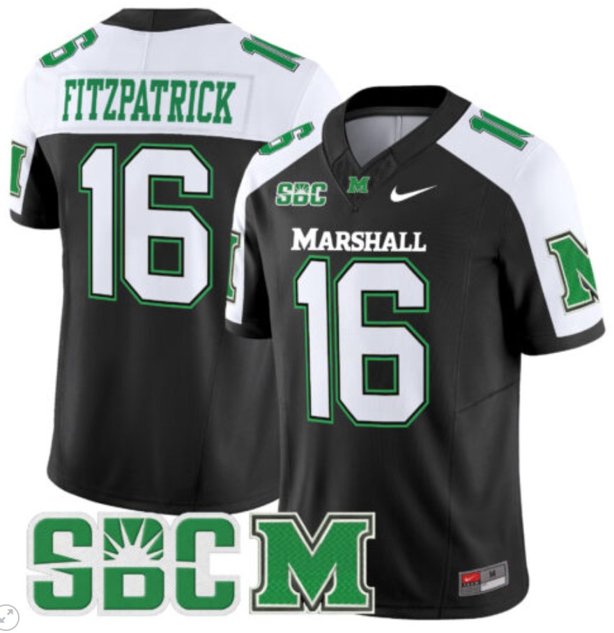 Men's Nike Christian Fitzpatrick Jersey #11 Marshall Thundering Herd Vapor Limited Football Black Alternate