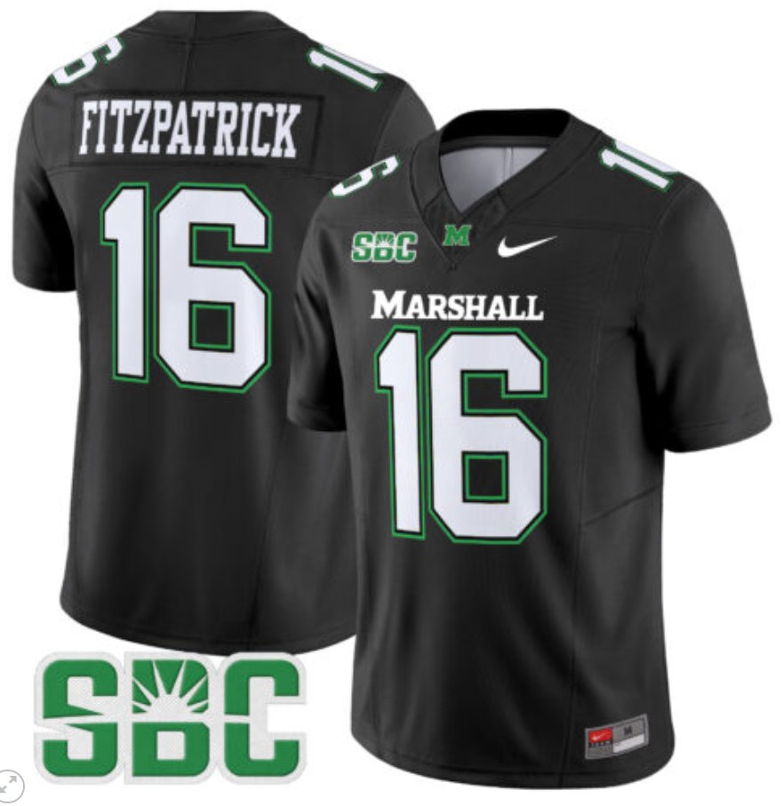 Men's Nike Christian Fitzpatrick Jersey #11 Marshall Thundering Herd Vapor Limited Football Black