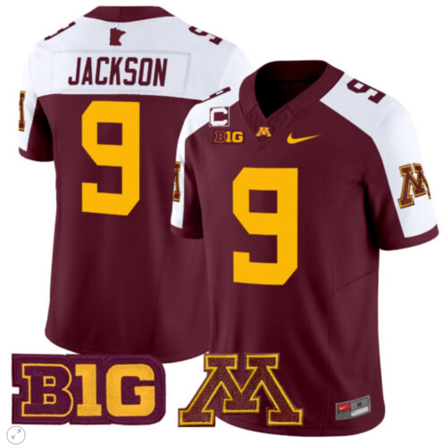 Men's Nike Daniel Jackson Jersey #9 Minnesota Golden Gophers Vapor Limited Football Maroon Alternate