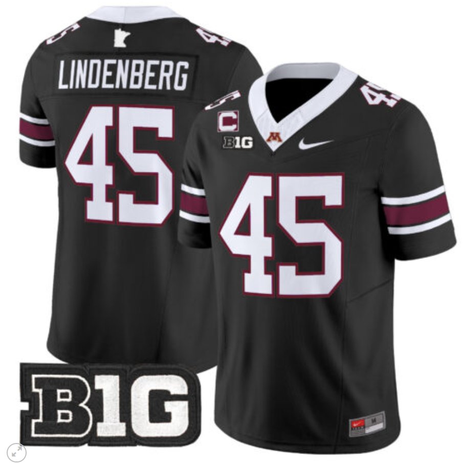 Men's Nike Cody Lindenberg Jersey #45 Minnesota Golden Gophers Vapor Limited Football Black