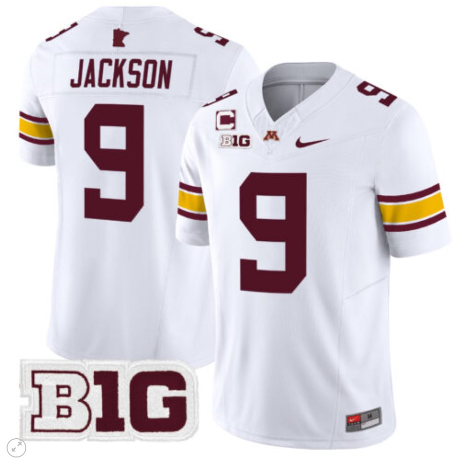 Men's Nike Daniel Jackson Jersey #9 Minnesota Golden Gophers Vapor Limited Football White