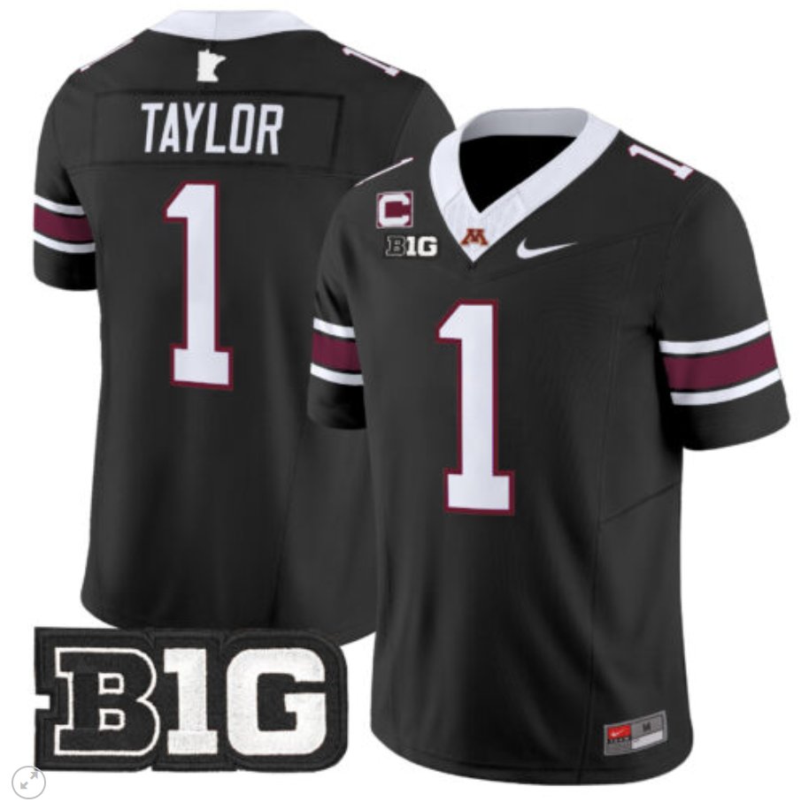 Men's Nike Darius Taylor Jersey #1 Minnesota Golden Gophers Vapor Limited Football Black