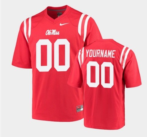 Men's Nike Custom Ole Miss Rebels Jersey Name and Number College NCAA Football Replica Red