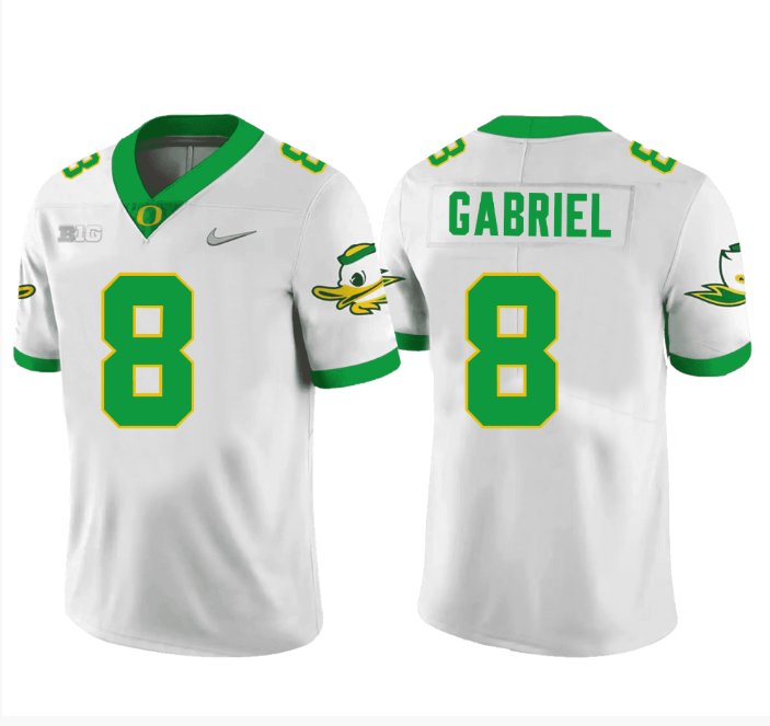 Men's Nike Dillon Gabriel Jersey #8 Oregon Ducks Football White