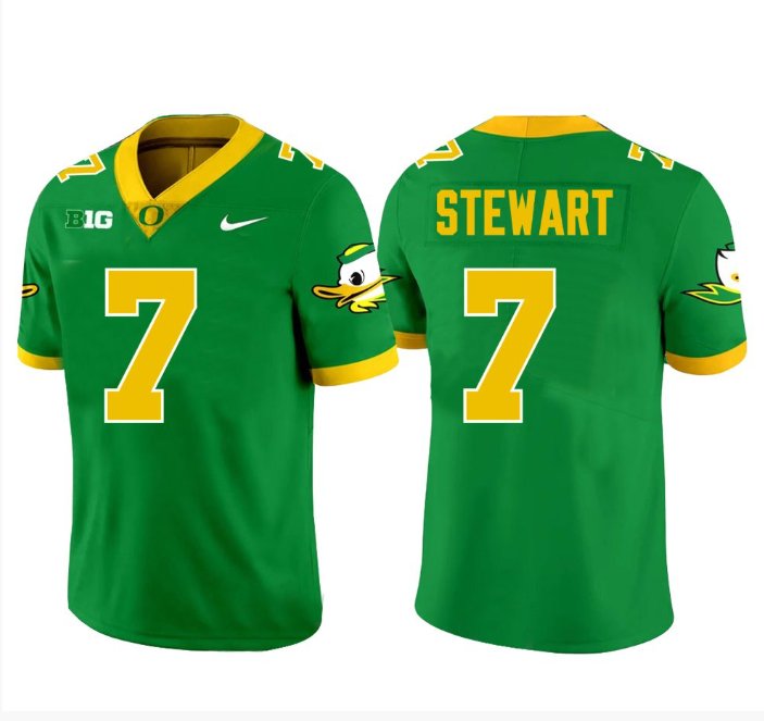 Men's Nike Evan Stewart Jersey #7 Oregon Ducks Football Green