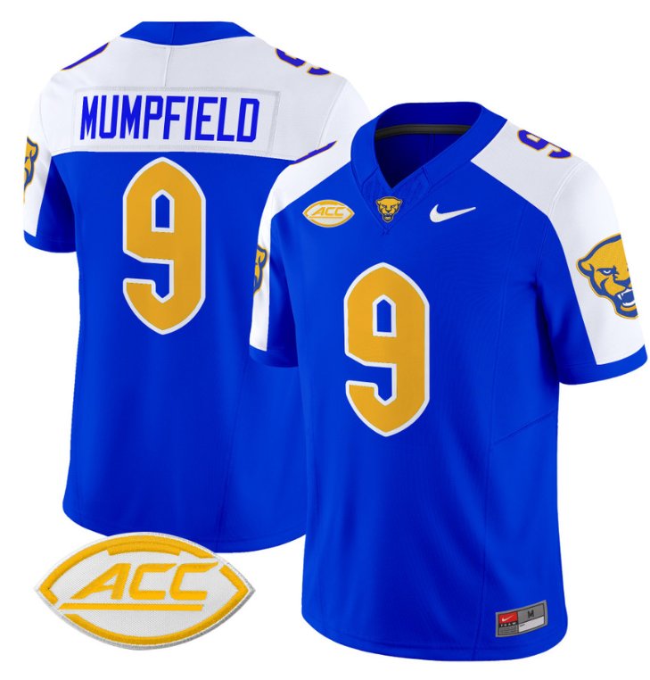 Men's Nike Konata Mumpfield Jersey #9 Pittsburgh Panthers Vapor Limited College Football Royal Alternate