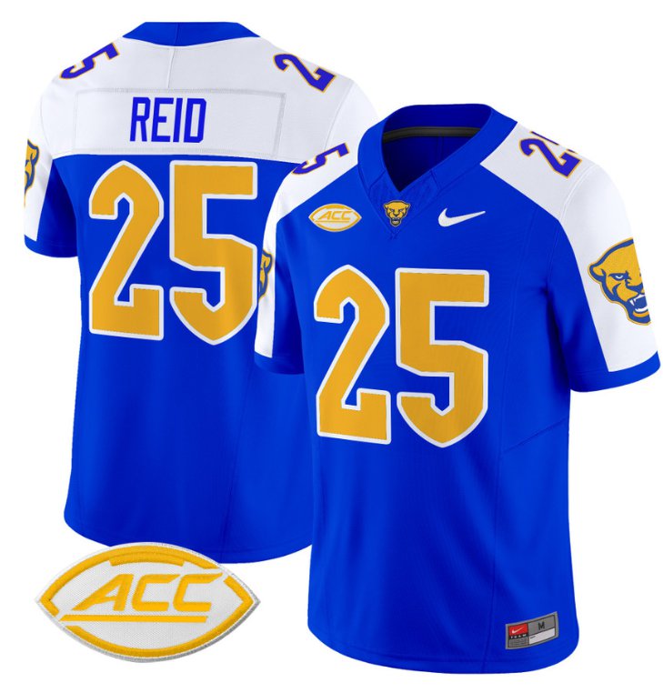 Men's Nike Desmond Reid Jersey #25 Pittsburgh Panthers Vapor Limited College Football Stitched Royal Alternate